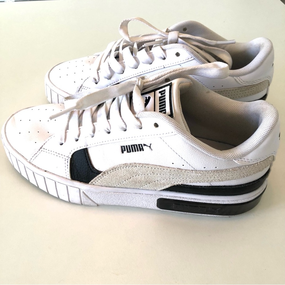 Puma Cali Star Women’s 8.5 White Black Leather Platform Sneakers